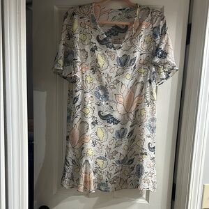 LOFT Multicolor Floral V-Neck Dress